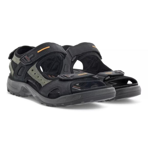 NIB MEN’S ECCO YUCATAN BLACK WATER SANDALS - 069564-50034